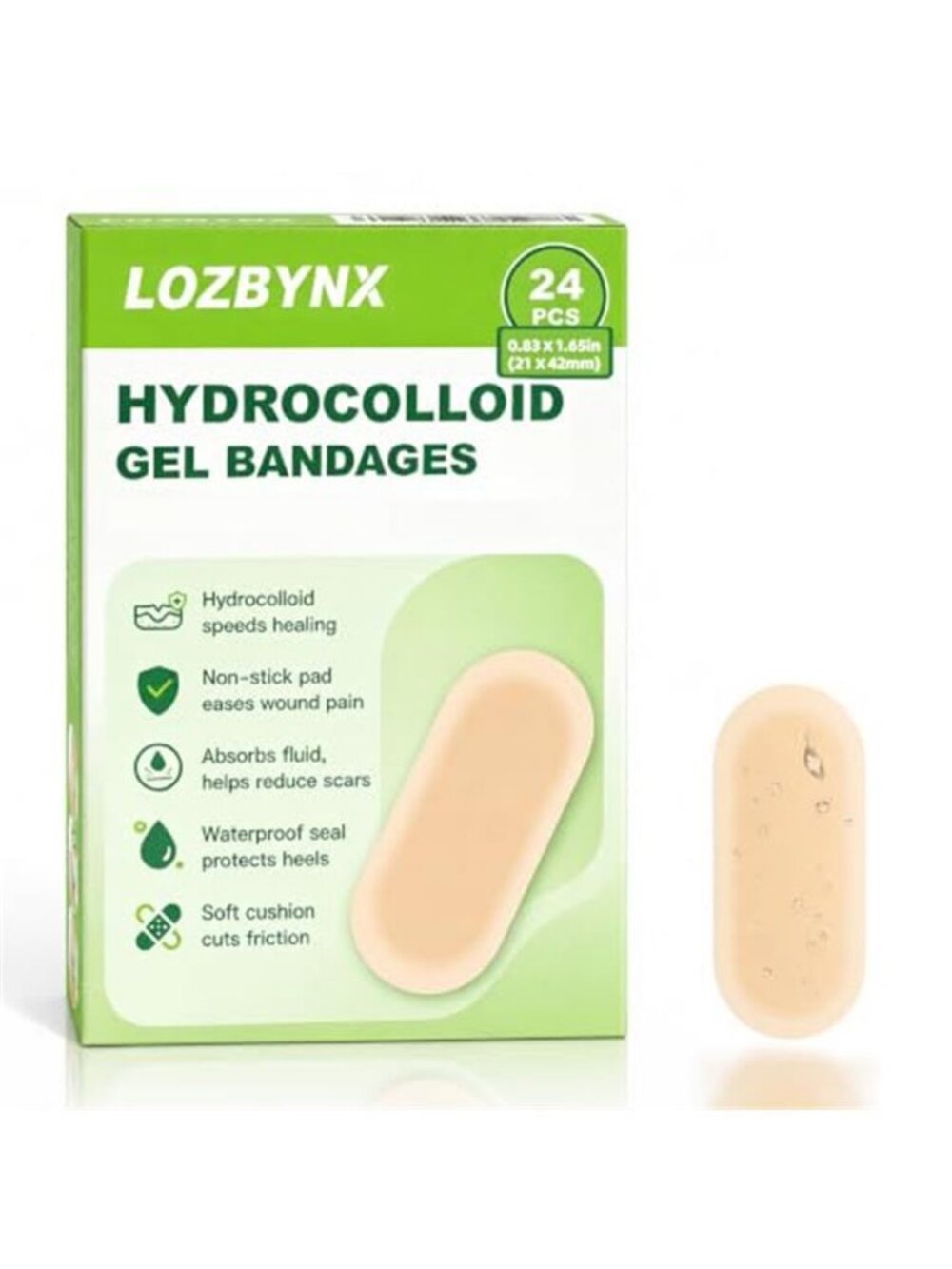 HSA Eligible FSA 0.83'' x 1.65'' Advanced Hydrocolloid Bandages - E